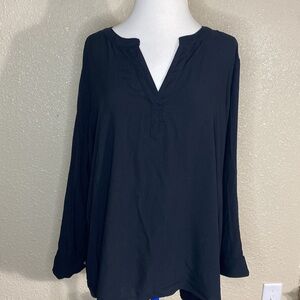 Jane and Delancey Black V-neck Blouse NWOT Size 1X